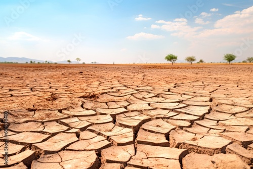 Cracked desert ground. Drought and excessive water consumption concept