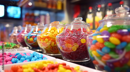 Colorful Candy Counter in a Store