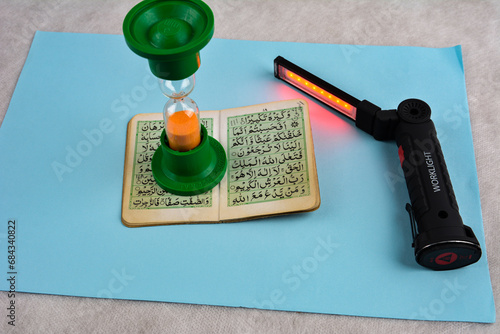 Ramadan iftar party concept. Islamic holy book Quran
