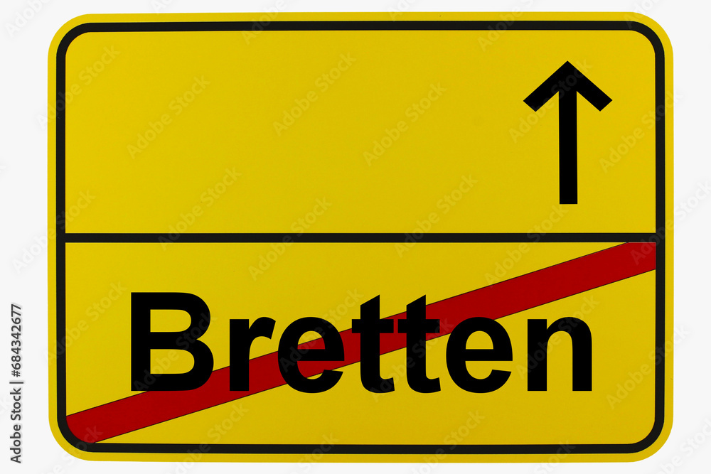 Illustration eines Ortsausgangsschildes von Bretten in Baden-Württemberg Illustration eines Ortsausgangsschildes von Bretten in Baden-Württemberg
