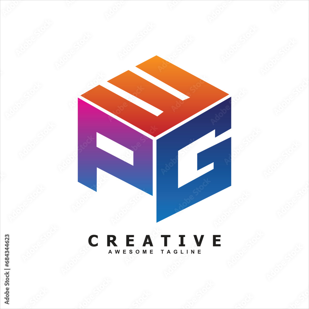 PEG letter polygon shape logo design icon PEG letter polygon shape logo design icon