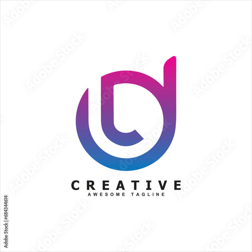 D letter logo design icon