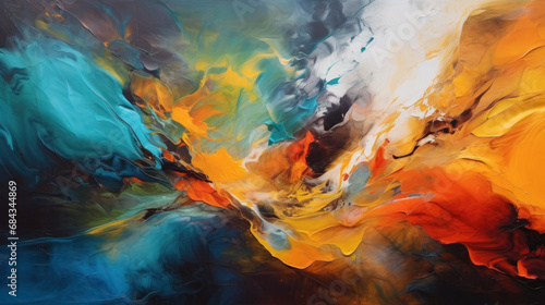 Vivid abstract art with swirling colors and dynamic flow