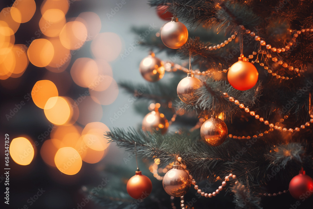Christmas Tree With Ornaments and Lights Christmas Tree With Ornaments and Lights