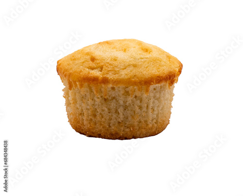 Vanilla Cupcake with no wrapper and no frosting on a transparent background  photo