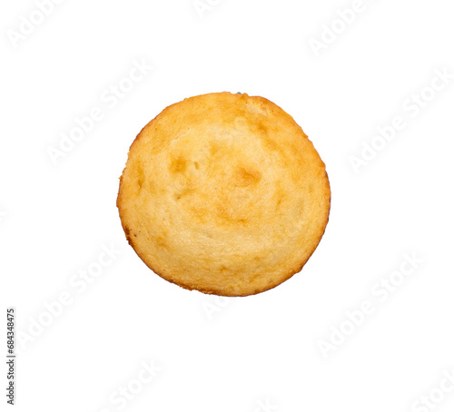 Downview of a vanilla cupcake on a transparent background  photo