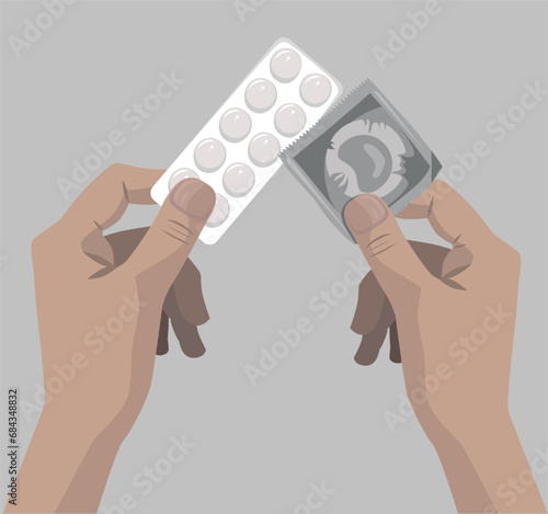 contraceptives. Condoms and pills.