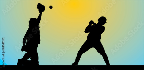 silueta, deporte, vector, bailes, ilustración, gente, besibol, besibolistas