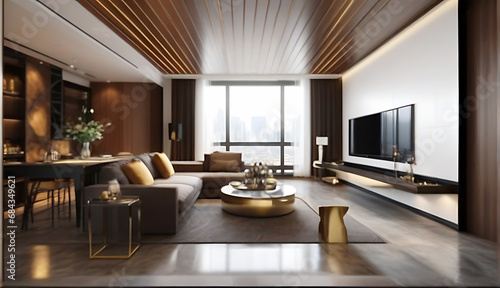 interior design of mdern living room  generative ai