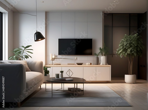interior design of mdern living room  generative ai