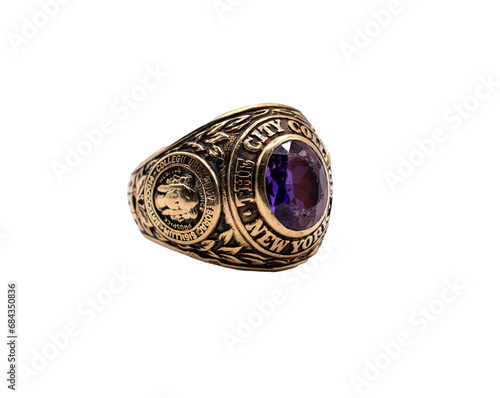 New York City College Purple Ring on a transparent background  photo