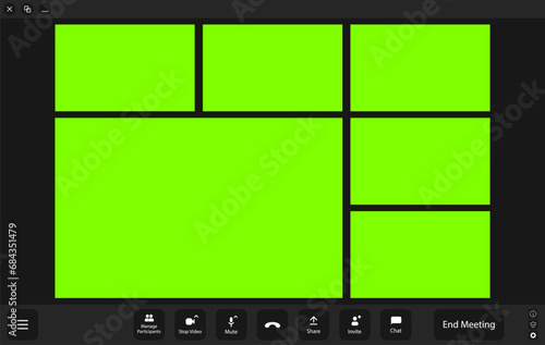 Video conference user interface. Video call window overlay