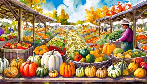 Farmers Market during autumn time