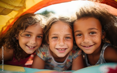 Happy kids having lots of f...