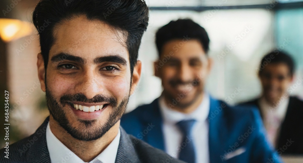 Confident brunette, elegant professional businessman work at office, wearing suit, face closeup, success executive working Confident brunette, elegant professional businessman work at office, wearing suit, face closeup, success executive working