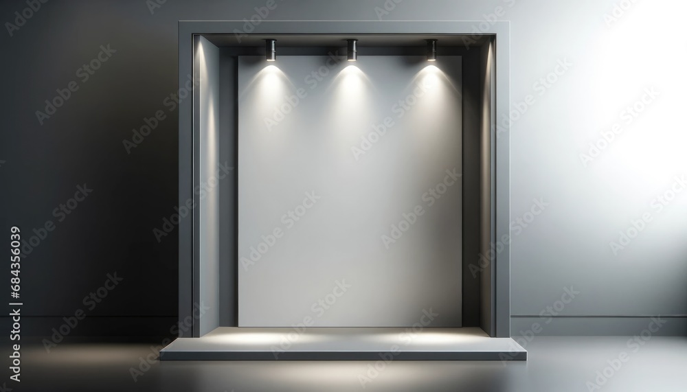 Sleek grey backdrop offer sample room for textual content. Modern aesthetic with soft overhead lighting. 3D rendering mockup. Sleek grey backdrop offer sample room for textual content. Modern aesthetic with soft overhead lighting. 3D rendering mockup.