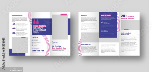 Medical health care trifold brochure, Company or business brochure template