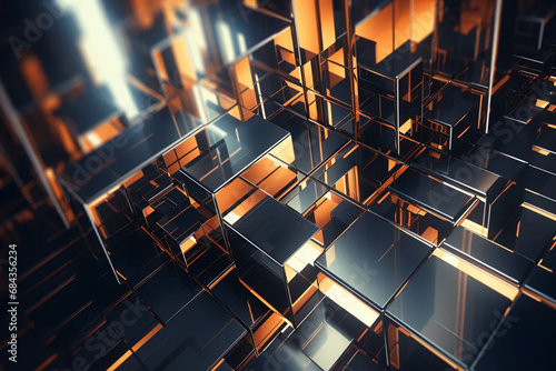 abstract background with squares, generative ai