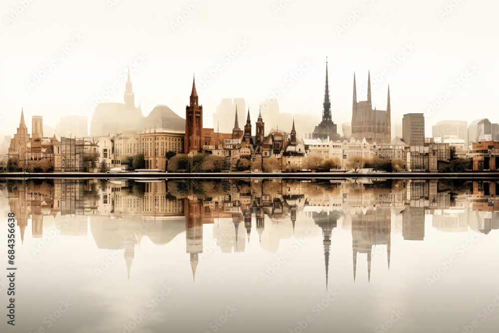 Fototapeta premium city skyline, generative ai