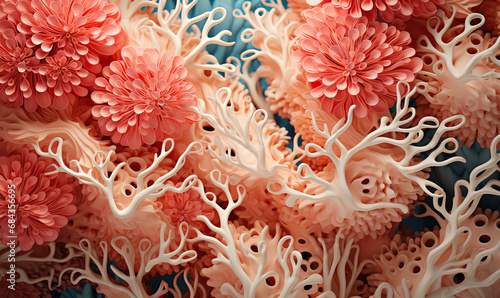 Creative colorful background  corals close up.