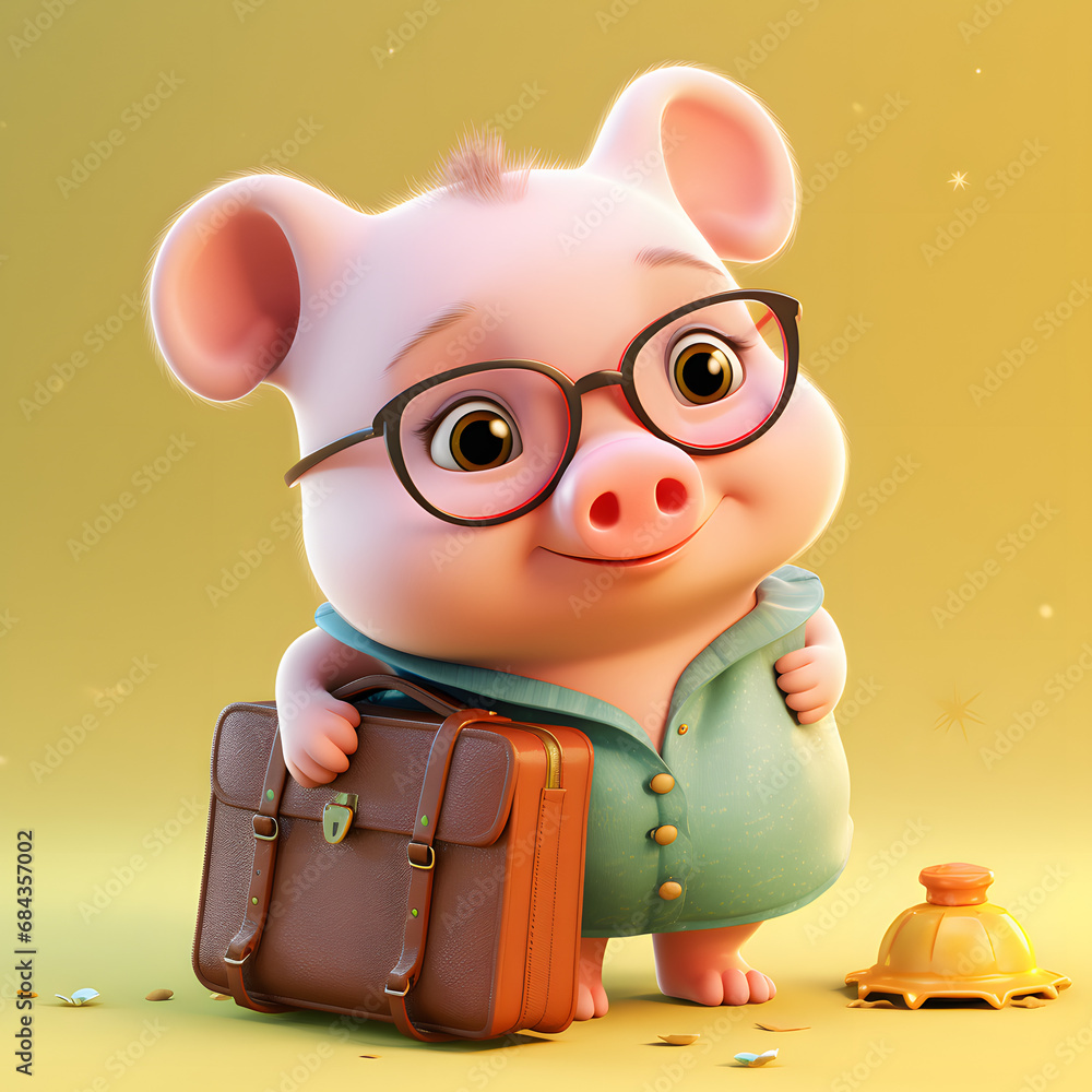 Fototapeta premium Mommy Pig with glasses