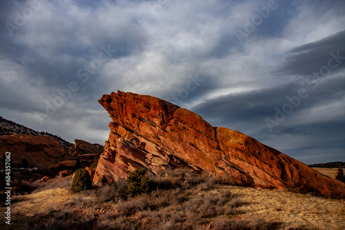 Red Rock Formations Aglow in the Warm Embrace of Sunset Splendor