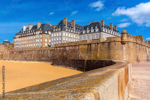 Old Town of walled city Intra-Muros in Saint-Malo, also known as city corsaire, Brittany, France