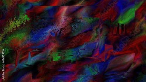 Dark colors pixeled abstract artwork