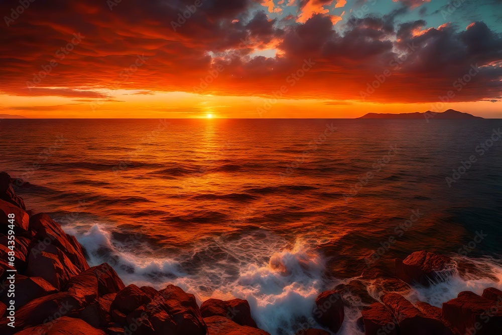 sunset over the sea sunset over the sea
