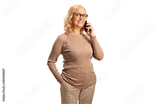 Mature woman making a phone call