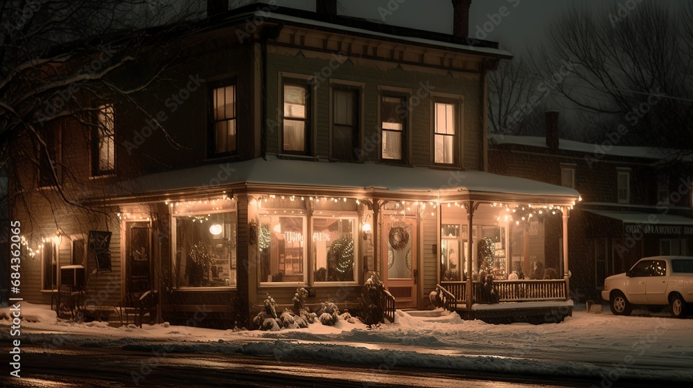 Cozy and warm decoration in a small town 