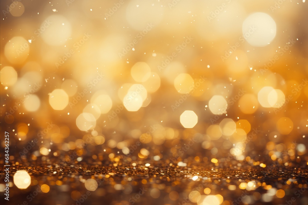 Luminous Abstract Bokeh Background in Mesmerizing Black, Gold, and Vibrant Yellow Hues