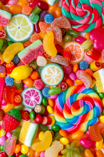 Colorful lollipops and diff...