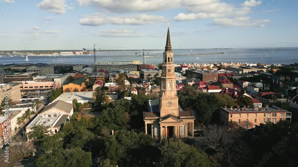 Aerial video of downtown Charleston, South Carolina, USA. November 18, 2023. Aerial video of downtown Charleston, South Carolina, USA. November 18, 2023.