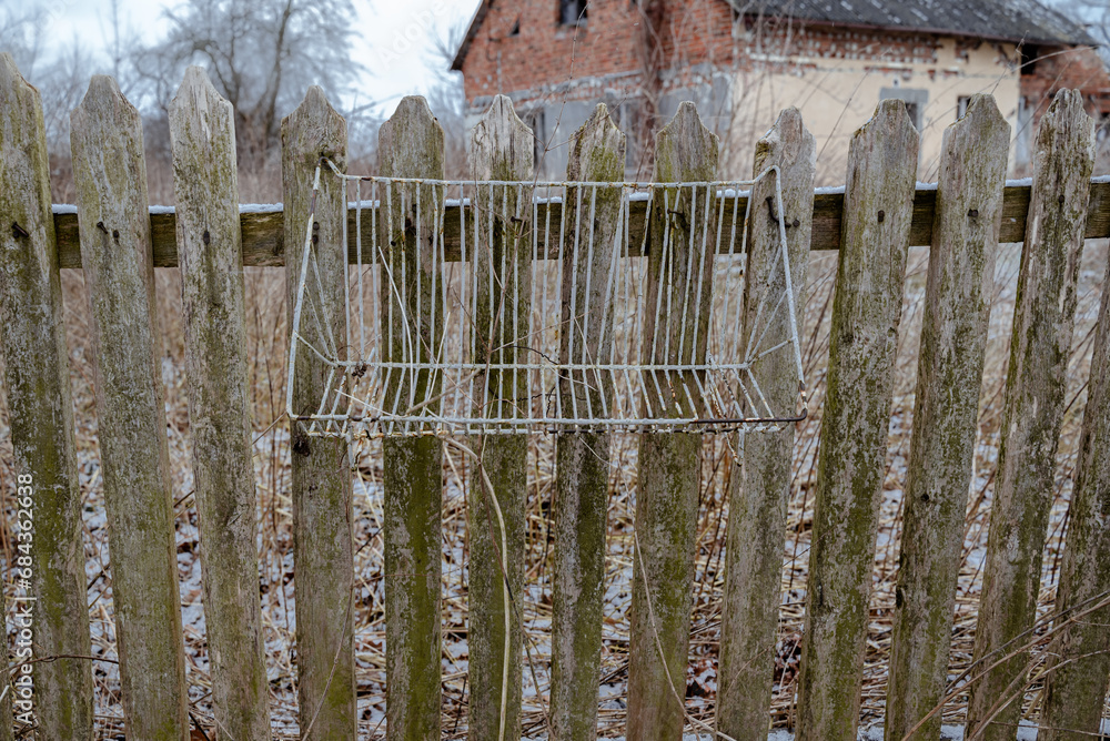 Fototapeta premium Abandoned depopulated town and houses in Poland in the village of Raduchów. Planned construction of a water reservoir.
