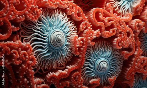 Creative colorful background, corals close up.