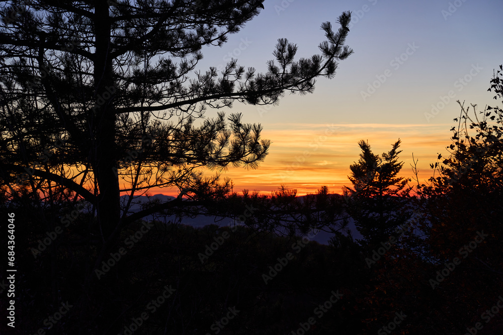 Obraz premium Sunset at Monte Livata, Monti Simbruini Natural Regional Park 