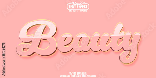 Beauty editable text effect, customizable cosmetic and makeup 3D font style