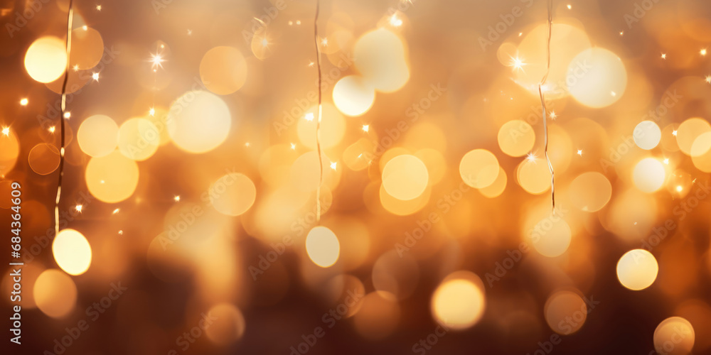 cascade of colorful bokeh lights set against a warm, golden background, evoking a festive ambiance cascade of colorful bokeh lights set against a warm, golden background, evoking a festive ambiance