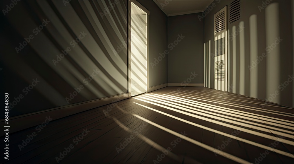 Interplay of Light and Shadow in a Modern Minimalist Room. Interplay of Light and Shadow in a Modern Minimalist Room.