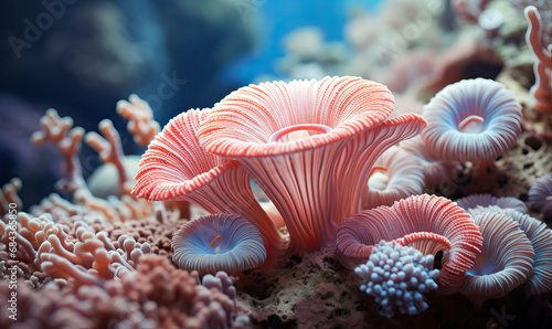 Creative colorful corals closeup underwater. © Andreas
