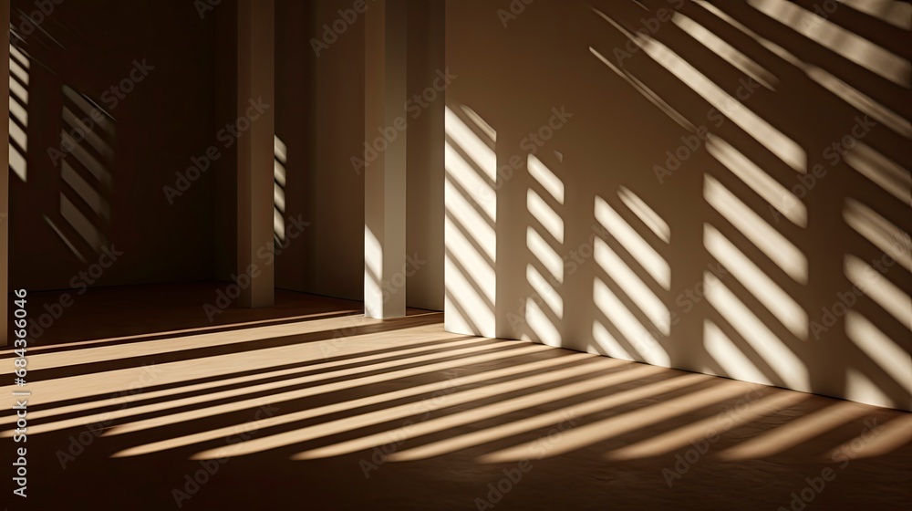 Interplay of Light and Shadow in a Modern Minimalist Room. Interplay of Light and Shadow in a Modern Minimalist Room.