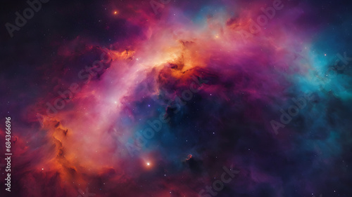 Create an abstract background inspired by the cosmos  incorporating celestial elements and deep  cosmic hues