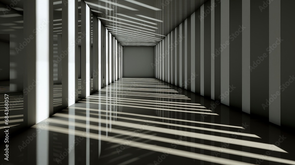 Interplay of Light and Shadow in a Modern Minimalist Room. Interplay of Light and Shadow in a Modern Minimalist Room.