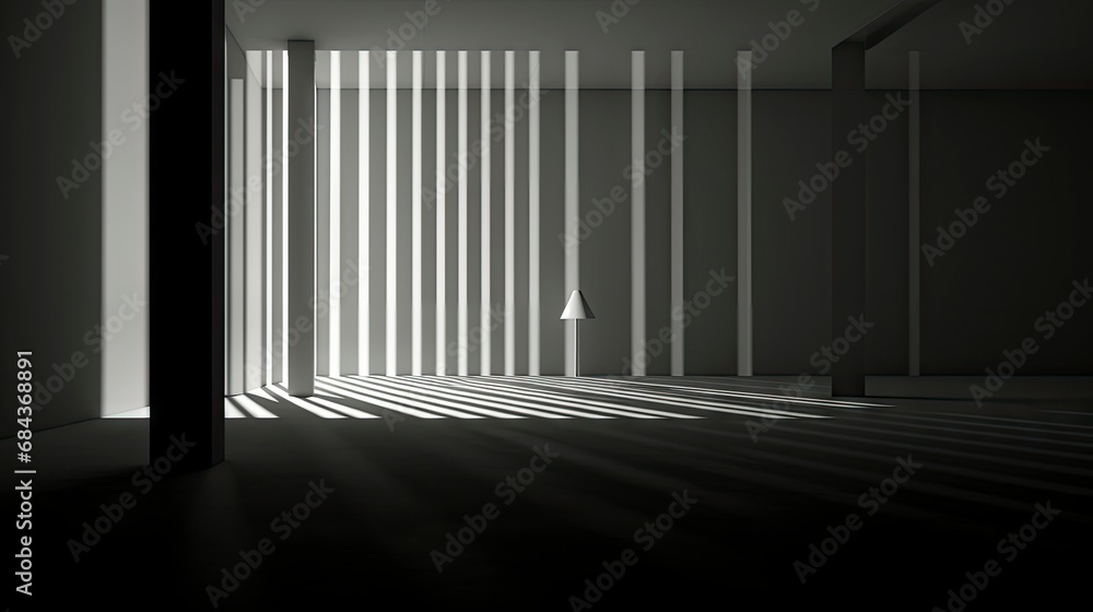 Interplay of Light and Shadow in a Modern Minimalist Room. Interplay of Light and Shadow in a Modern Minimalist Room.