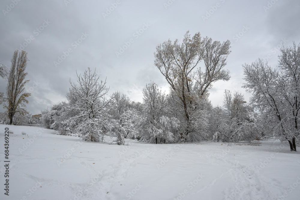 Winter Landscape of South Park in city of Sofia, Bulgaria Winter Landscape of South Park in city of Sofia, Bulgaria