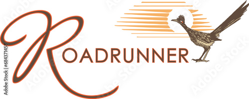 Roadrunner logo, vector illustration photo