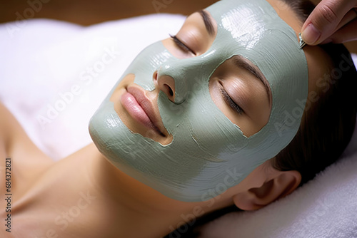 Woman female spa mask treatment face skin beauty cosmetic facial health