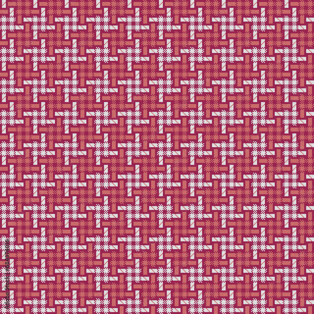 Red Basket Weave Pattern - Tile