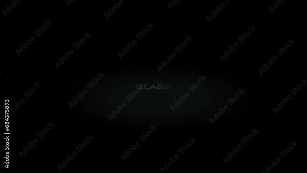 Glass 3D title metal text on black alpha channel background Glass 3D title metal text on black alpha channel background